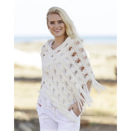 Late in August by DROPS Design - Poncho Strikkeopskrift str. S/M - XXL - XX-Large/XXX-Large