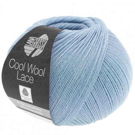 Lana Grossa Cool Wool Lace Garn 34 Pastelblå thumbnail
