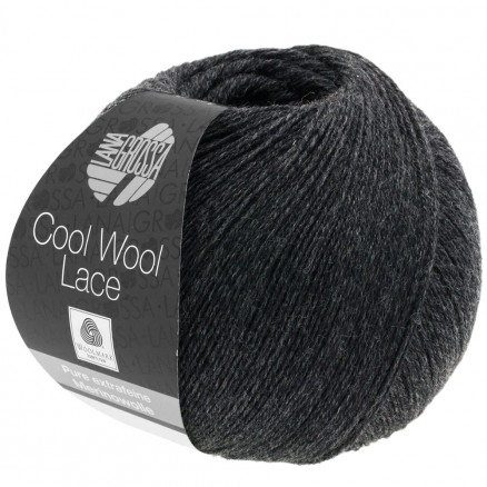 Lana Grossa Cool Wool Lace Garn 25 Antracitgrå thumbnail