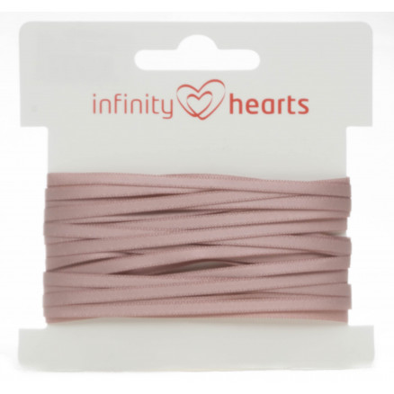 Infinity Hearts Satinbånd Dobbeltsidet 3mm 146 Rosa - 5m thumbnail