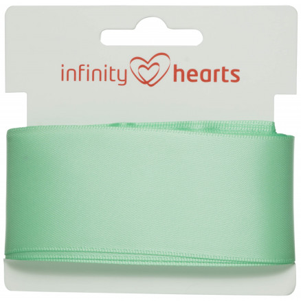 Infinity Hearts Satinbånd Dobbeltsidet 38mm 530 Mint - 5m thumbnail