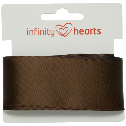 Infinity Hearts Satinbånd Dobbeltsidet 38mm 850 Brun - 5m thumbnail
