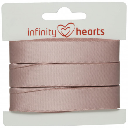 Infinity Hearts Satinbånd Dobbeltsidet 15mm 146 Rosa - 5m thumbnail