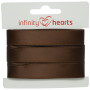 Infinity Hearts Satinbånd Dobbeltsidet 15mm 850 Brun - 5m