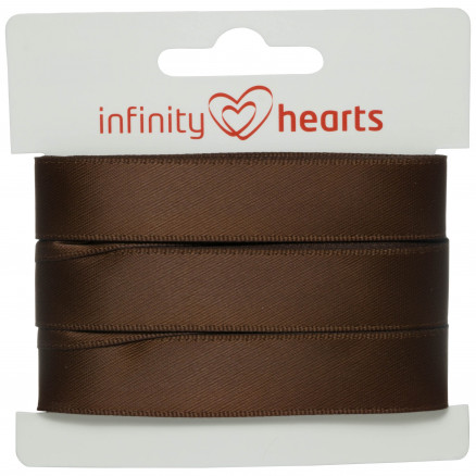 Infinity Hearts Satinbånd Dobbeltsidet 15mm 850 Brun - 5m thumbnail