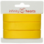Infinity Hearts Satinbånd Dobbeltsidet 15mm 645 Gul - 5m