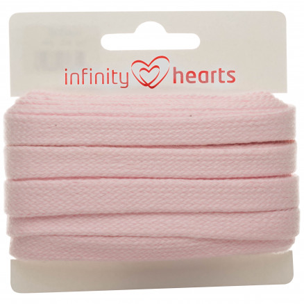 Infinity Hearts Anoraksnor Bomuld flad 10mm 500 Lys rød - 5m thumbnail