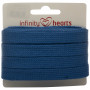 Infinity Hearts Anoraksnor Bomuld flad 10mm 650 Blå - 5m