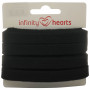 Infinity Hearts Anoraksnor Bomuld flad 10mm 990 Sort - 5m