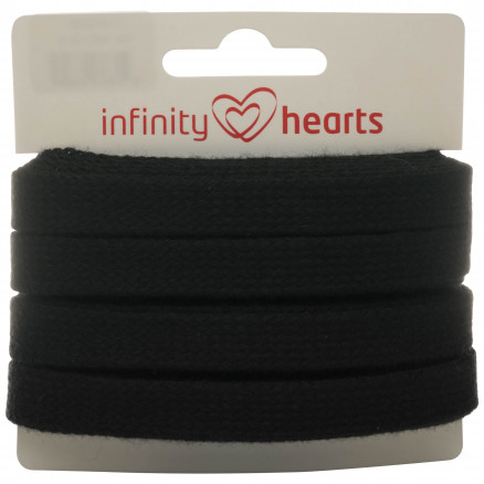 Infinity Hearts Anoraksnor Bomuld flad 10mm 990 Sort - 5m thumbnail
