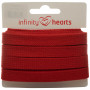 Infinity Hearts Anoraksnor Bomuld flad 10mm 550 Rød - 5m