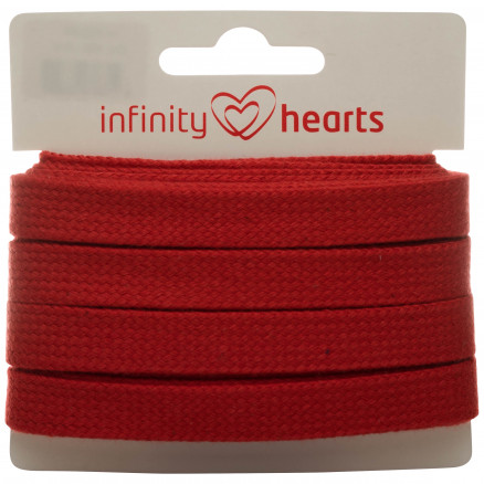 Infinity Hearts Anoraksnor Bomuld flad 10mm 550 Rød - 5m thumbnail