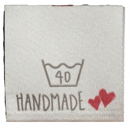 Label Vask 40 Grader Handmade Hvid - 1 stk thumbnail