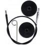 KnitPro Wire / Kabel til Korte Udskiftelige Rundpinde 20cm (Bliver 40cm inkl. pinde) Sort