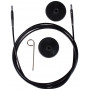 KnitPro Wire / Kabel til Udskiftelige Rundpinde 126cm (Bliver 150cm inkl. pinde) Sort