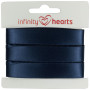 Infinity Hearts Satinbånd Dobbeltsidet 15mm 370 Marine - 5m