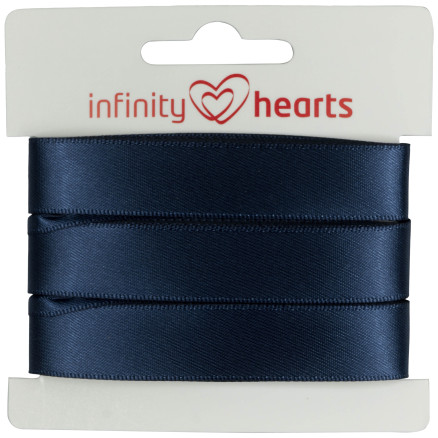 Infinity Hearts Satinbånd Dobbeltsidet 15mm 370 Marine - 5m thumbnail