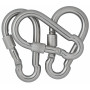 Infinity Hearts Brandmandshage/Karabinhage med Lås Rustfrit Stål Sølv 100x50mm - 3 stk