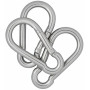 Infinity Hearts Brandmandshage/Karabinhage Rustfrit Stål Sølv 100x50mm - 3 stk