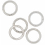 Infinity Hearts O-ring/Endeløs ring med Åbning Messing Sølv Ø30mm - 5 stk