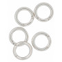 Infinity Hearts O-ring/Endeløs ring med Åbning Messing Sølv Ø25mm - 5 stk