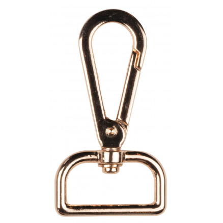 Infinity Hearts Karabinhage med D-ring Messing Lys Guld 60x30mm - 5 st thumbnail