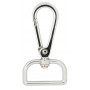 Infinity Hearts Karabinhage med D-ring Messing Sølv 60x30mm - 5 stk