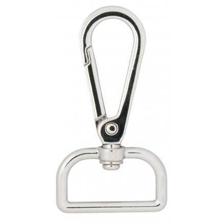 Infinity Hearts Karabinhage med D-ring Messing Sølv 60x30mm - 5 stk thumbnail
