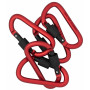 Infinity Hearts Brandmandshage/Karabinhage med Lås Messing Rød 80mm - 5 stk