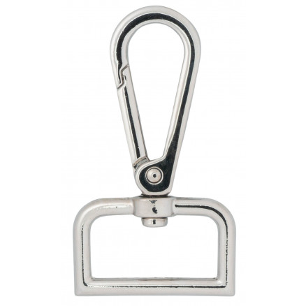 Infinity Hearts Karabinhage med D-ring Messing Sølv 60mm - 3 stk thumbnail