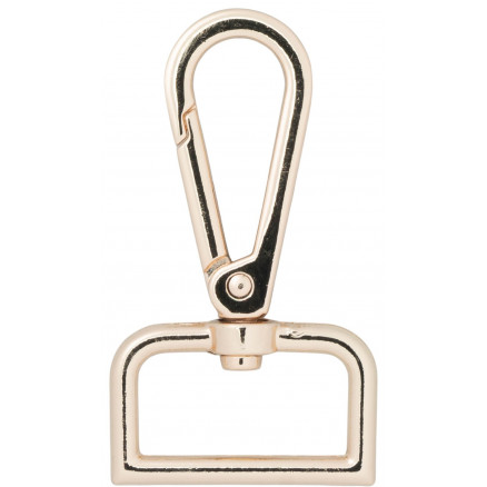 Infinity Hearts Karabinhage med D-ring Messing Lys Guld 60mm - 3 stk thumbnail