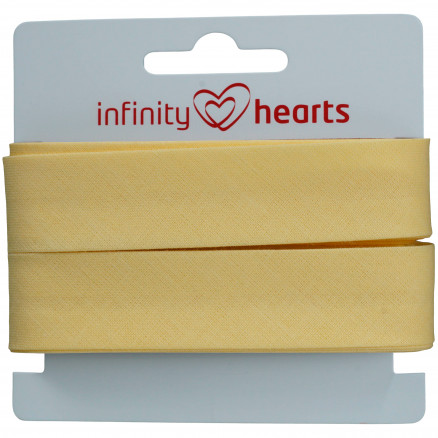 11: Infinity Hearts Skråbånd Bomuld 40/20mm 56 Gul pastel - 5m