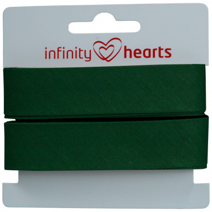#2 - Infinity Hearts Skråbånd Bomuld 40/20mm 82 Grøn - 5m