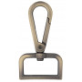Infinity Hearts Karabinhage med D-ring Messing Antik bronze 60mm - 3 stk