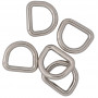 Infinity Hearts D-Ring Messing Sølv 16x16mm - 5 stk