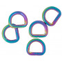 Infinity Hearts D-Ring Jern Mix farvet 15x15mm - 5 stk