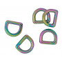 Infinity Hearts D-Ring Jern Mix farvet 10x10mm - 5 stk
