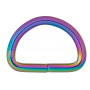 Infinity Hearts D-Ring Jern Mix farvet 32x32mm - 5 stk