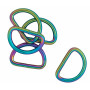 Infinity Hearts D-Ring Jern Mix farvet 32x32mm - 5 stk
