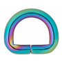 Infinity Hearts D-Ring Jern Mix farvet 14x14mm - 5 stk