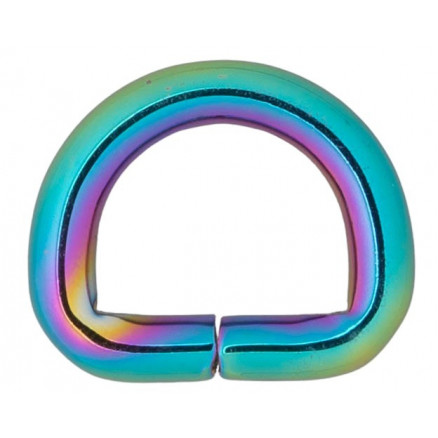 Infinity Hearts D-Ring Jern Mix farvet 14x14mm - 5 stk thumbnail
