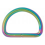 Infinity Hearts D-Ring Jern Mix farvet 38x38mm - 5 stk
