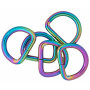 Infinity Hearts D-Ring Jern Mix farvet 25x25mm - 5 stk