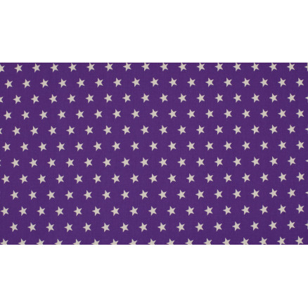 Minimals Bomuldspoplin Stof Print 143 Star Purple 145cm - 50cm