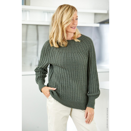 Cool Wool Sweater af Lana Grossa - Sweater med Rundt Bærestykke Str. 3 - Str. 36/38