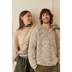 Lala Berlin Lovely Cotton og Lala Berlin Stripy Sweater af Lana Grossa - Sweater Strikkeopskrift Str. 36/42 - 44/50