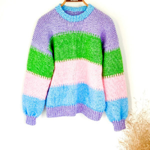 Forårs Sweater af Knit by Nees - Garnpakke til Forårs Sweater Str. S - XL.