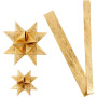 Stjernestrimler, guld, L: 44+78 cm, diam. 6,5+11,5 cm, B: 15+25 mm, 32 strimler/ 1 pk.