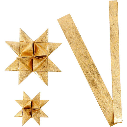 Stjernestrimler, guld, L: 44+78 cm, diam. 6,5+11,5 cm, B: 15+25 mm, 32