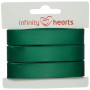 Infinity Hearts Satinbånd Dobbeltsidet 15mm 587 Mørk Grøn - 5m